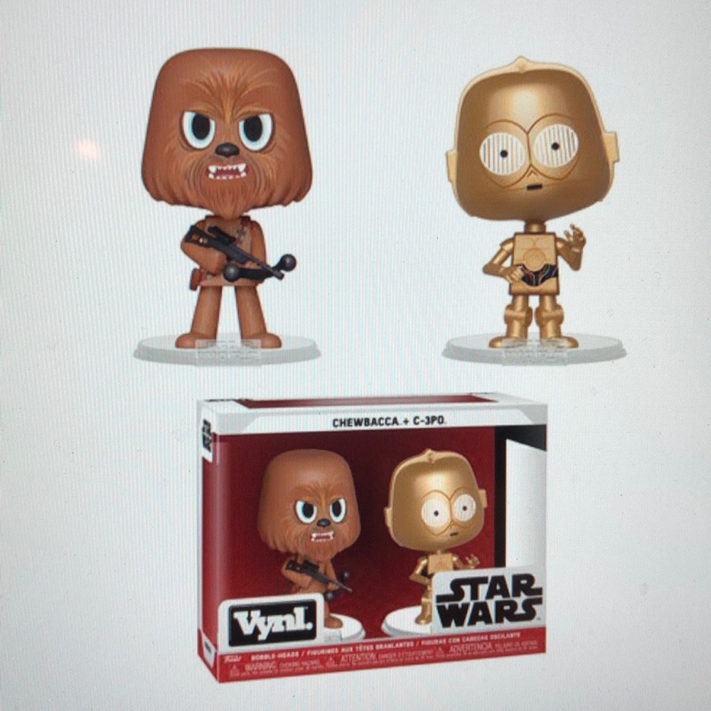Vynl Star Wars Chewbacca & C-3PO Figures/New